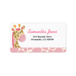 KENNZEICHNUNG FÜR JUNGLE GIRAFFE (PINK) ADRESSAUFKLEBER