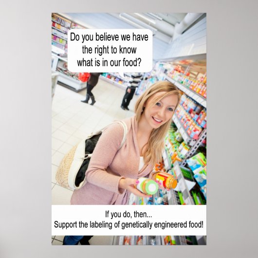 Kennzeichnung gentechnisch veränderter Lebensmitte Poster (Vorne)