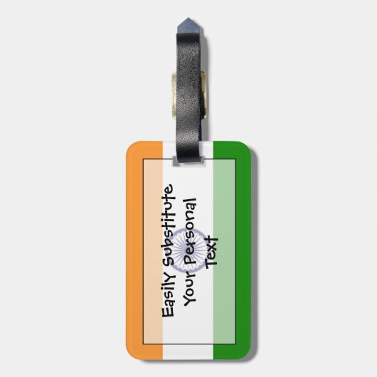 Kennzeichnung Indien Persönliche Easy ID Gepäckanhänger (Rückseite vertikal)