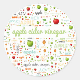 KENNZEICHNUNG MIT HERB-WORT - APPLE CIDER VINEGAR RUNDER AUFKLEBER