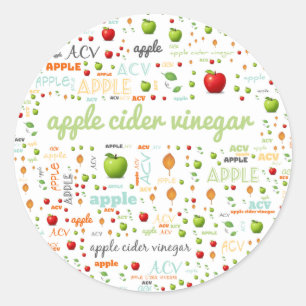 KENNZEICHNUNG MIT HERB-WORT - APPLE CIDER VINEGAR RUNDER AUFKLEBER