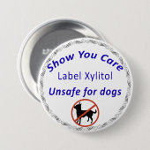 Kennzeichnung Unsicher für Hunde Button (Vorne & Hinten)