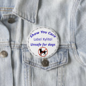 Kennzeichnung Unsicher für Hunde Button (Beispiel)