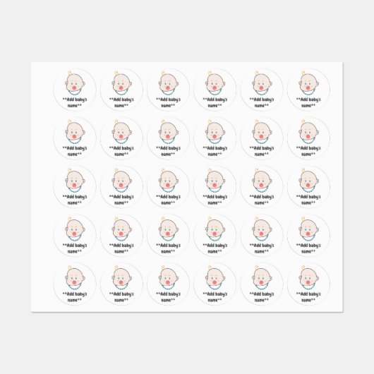 Kennzeichnung von Baby-/Kindernamen Etiketten (Blatt)