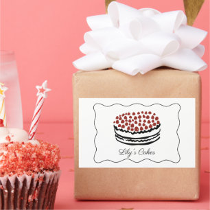 Kennzeichnung von Whimsical Cake Caterer-Produkten Rechteckiger Aufkleber