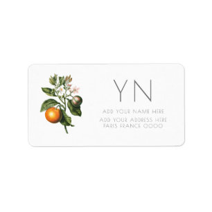 KENNZEICHNUNGEN FÜR ORANGE BLOSSOM BOTANISCHE ADR ADRESSAUFKLEBER