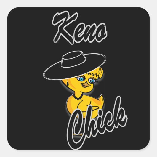 Keno Chick #4 Quadratischer Aufkleber (Vorderseite)