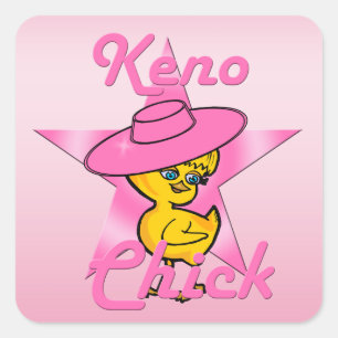Keno Chick #8 Quadratischer Aufkleber