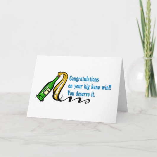 Keno-Karten: Herzlichen Glückwunsch zu Ihrem große Karte (Vorderseite)