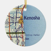 Kenosha Classic Map Keramik Ornament (Vorne)