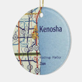 Kenosha Classic Map Keramik Ornament (Links)