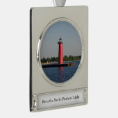 Kenosha North Pierhead Banner Banner-Ornament Silber (Rechts)