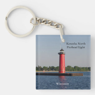 Kenosha North Pierhead Light Acryl Schlüsselanhäng Schlüsselanhänger