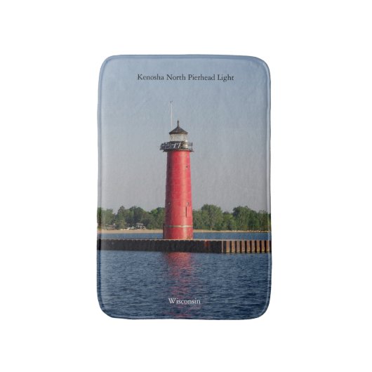 Kenosha North Pierhead Light bathmat Badematte (Vorderseite Vertikal)