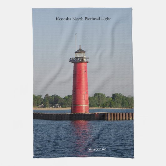 Kenosha North Pierhead Light Küchentuch (Vertikal)
