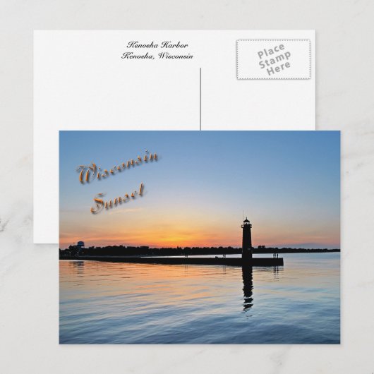 Kenosha Sunset Postkarte (Vorne/Hinten)