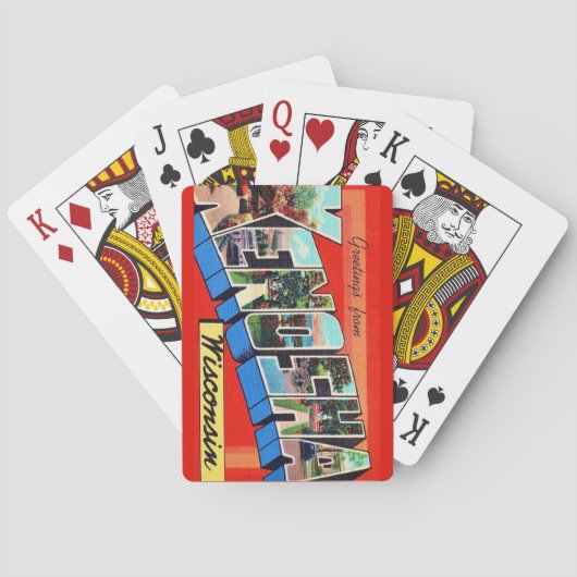 Kenosha WI Postkarten Spielkarten (Rückseite)