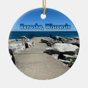 Kenosha, Wisconsin am See Michigan Keramik Ornament