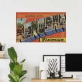 Kenosha, Wisconsin - Große Buchstabenszenen Poster (Heimbüro)
