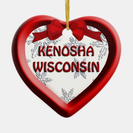 Kenosha Wisconsin Herz Weihnachtsschmuck (Vorne)