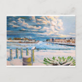 Kenosha Wisconsin Winter Harbour Oil Painting Postkarte (Vorderseite)
