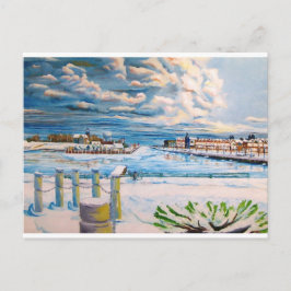 Kenosha Wisconsin Winter Harbour Oil Painting Postkarte