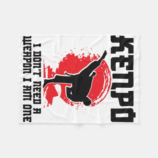 Kenpo Fighter Weapon Kenpo Instructor Karate Marti Fleecedecke (Vorderseite (Horizontal))