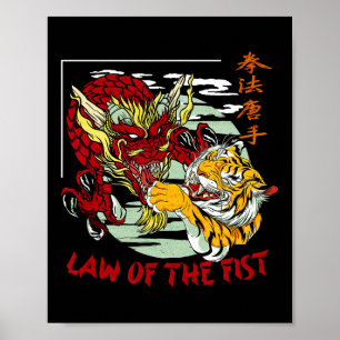 Kenpo Karate Chinesische Schriftzeichen-Gesetz Poster
