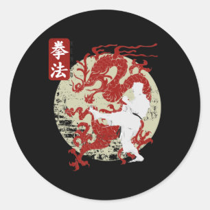 Kenpo Karate Drachen Symbol Runder Aufkleber