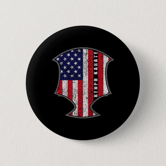 Kenpo Karate Fighter Patriotic Novel Button (Vorderseite)
