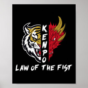 Kenpo-Karate-Gesetz des ersten lustigen Sprichwort Poster