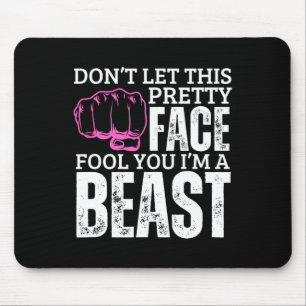 Kenpo Karate Mädchen Ich bin ein Biest Lustige Fra Mousepad