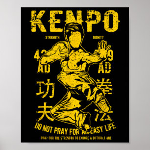 Kenpo Karate Martial Arts Retro Vintag erschüttert Poster