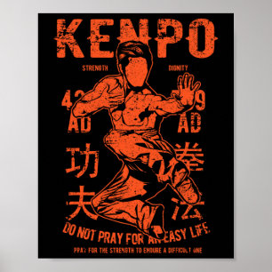 Kenpo Karate Martial Arts Vintag Retro Style Dist Poster