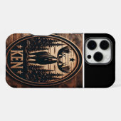 Kens Elch-Holzschild iPhone Hülle (Rückseite (Horizontal))