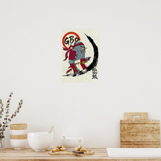 Kensei Bear Scroll Poster (Küche)