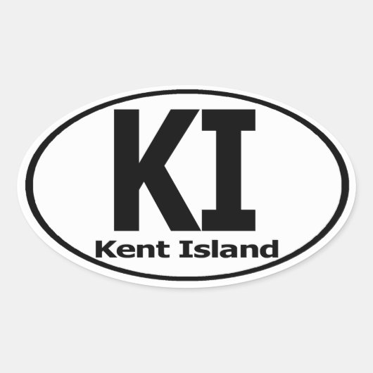Kent Island Decal (Set von 4 Jahren) Ovaler Aufkleber (Vorderseite)