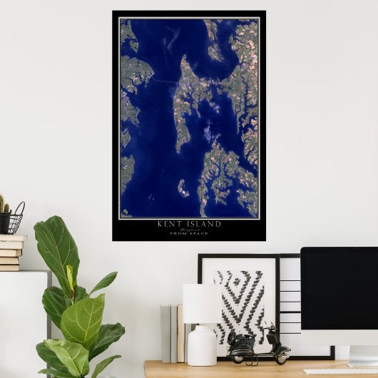 Kent Island Maryland From Space Satellite Map Poster (Heimbüro)