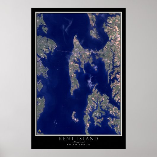 Kent Island Maryland From Space Satellite Map Poster (Vorne)