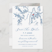 Kent Island Maryland Map Navy Blue Foto Save The Date (Vorne/Hinten)