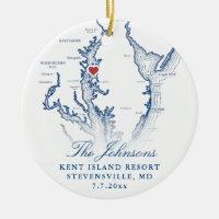Kent Island MD Map Navy Wedding Foto Weihnachten