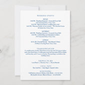 Kent Island MD Navy Blue Wedding Welcome Itinerary Dankeskarte (Rückseite)