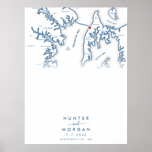 Kent Island MD Weddern Modern Guest Book Poster