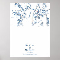 Kent Island MD Wedding Elegantes Gästebuchposter