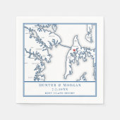 Kent Island Stevensville Maryland Map Wedding Serviette (Vorderseite)