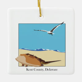 Kent Landkreis, Delaware Horseshoe Crab Seagull Be Keramikornament