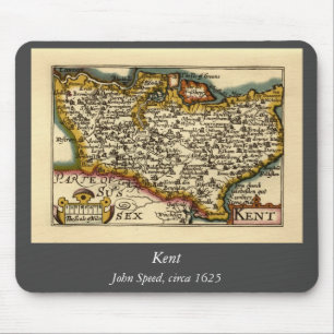 Kent Landkreis England Old Antiquarian John Speed  Mousepad