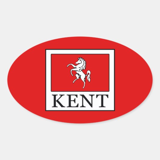 Kent Landkreis England Ovaler Aufkleber (Vorderseite)