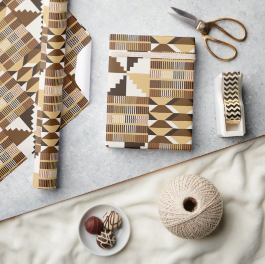 Kente Block - Gedämpftes Ocker Geschenkpapier (Kunsthandwerk)