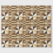 Kente Block - Gedämpftes Ocker Geschenkpapier (Flach)